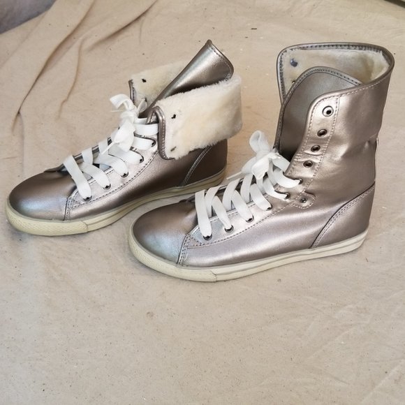 Arizona Jean Co High Top Sneakers with faux Fur Lining 9M - Picture 8 of 11